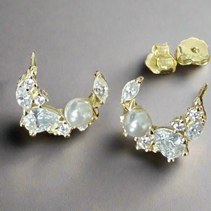 Silver Pearl Earrings | Gold Plated Earrings | Ella & Faith London