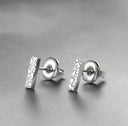 Korean Minimalist Bar Earrings – 14K Gold or Rhodium Plated, Hypoallergenic.