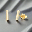 Korean Minimalist Bar Earrings – 14K Gold or Rhodium Plated, Hypoallergenic.