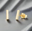 Korean Minimalist Bar Earrings – 14K Gold & Rhodium, Hypoallergenic
