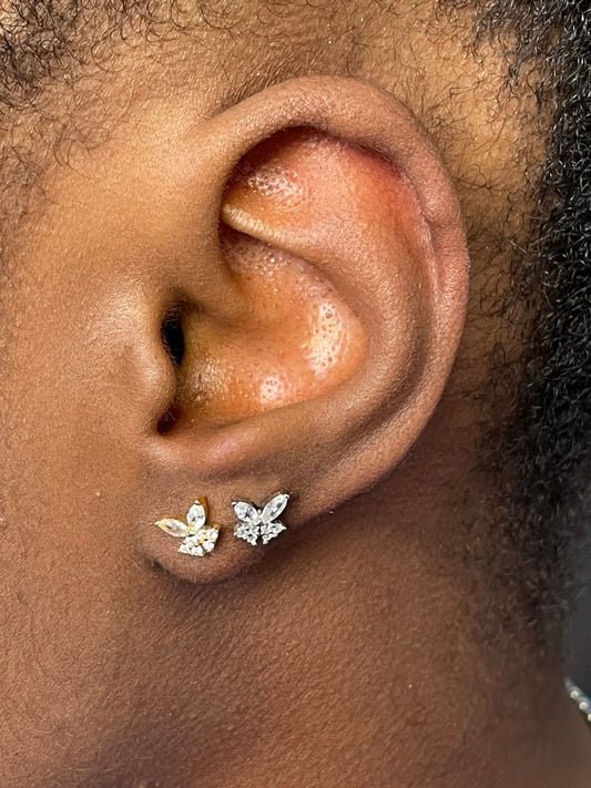 Butterfly Stud Earrings | Cartilage Earring | Ella & Faith London