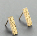 Korean Minimalist Bar Earrings – 14K Gold or Rhodium Plated, Hypoallergenic.