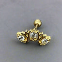 Gold 20G Statement Piercing Earring – CZ Cartilage & Nose Stud.