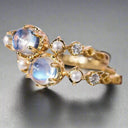 Moonstone Solitaire Ring – 14K Gold-Plated Silver Pearl &amp; CZ

Art Deco-Inspired | Moonstone, Pearls & CZ | Hypoallergenic

