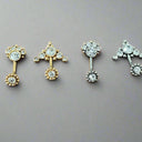 Gold or Rhodium Navel Piercing – Internally Threaded 14G Belly Bar.