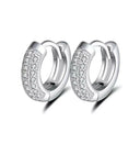 Tiny Pave Huggie Hoop Earrings - 7mm with Pave CZ gemstones.
