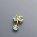 Gold or Rhodium Navel Piercing – Internally Threaded 14G Belly Bar.