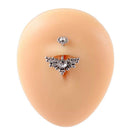 Gold or Rhodium Navel Piercing – Internally Threaded 14G Belly Bar.
