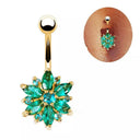 Gold or Rhodium Navel Piercing – Internally Threaded 14G Belly Bar.