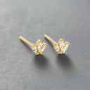 Dainty Lotus CZ Stud Earrings –  Hypoallergenic, Skin-Safe