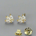 Dainty Lotus CZ Stud Earrings –  Hypoallergenic, Skin-Safe