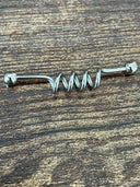 Industrial Ear Scaffold Barbell – 316L Steel, CZ Stones