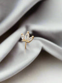 Gold Tragus Earring - Dainty Lotus Piercing Stud 16G