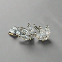 Dainty Lotus CZ Stud Earrings –  Hypoallergenic, Skin-Safe