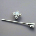 Industrial Ear Scaffold Barbell – Opal Heart Key Design.