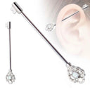 Industrial Ear Scaffold Barbell – Opal Heart Key Design.