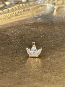 Gold Tragus Earring - Dainty Lotus Piercing Stud 16G