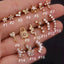 Gold dainty 16G tragus and cartilage piercing studs – hypoallergenic jewellery by Ella and Faith London.