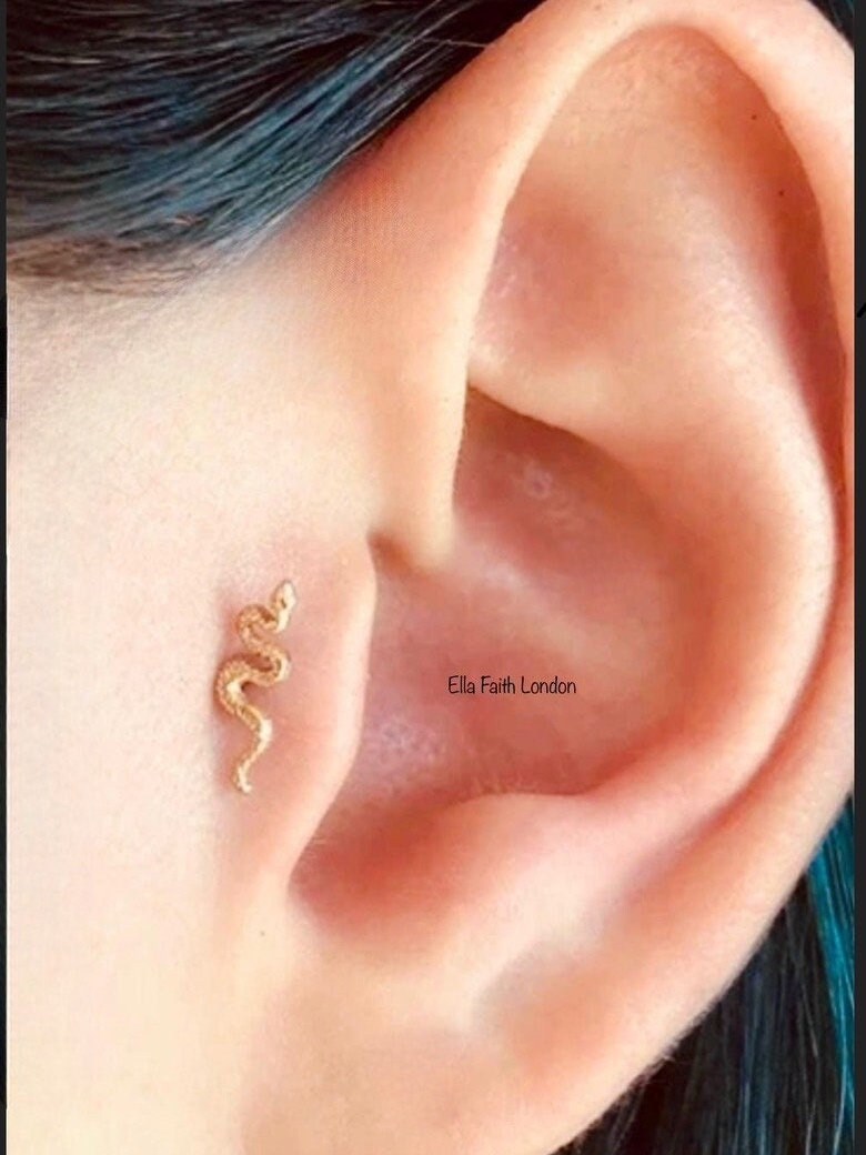 Snake Studs Earrings | Flat-back Snake Earrings | Ella & Faith London\