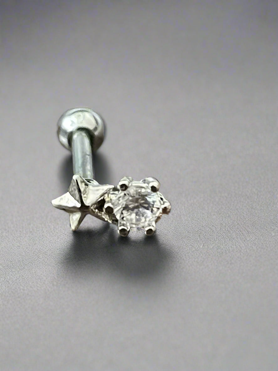 Crystal Stud Earrings | Labret Piercing Stud | Ella & Faith London