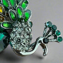 Peacock Brooch – Emerald CZ & Pearl Statement Pin for Coats & Scarves.