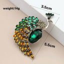 Peacock Brooch – Emerald CZ & Pearl Statement Pin for Coats & Scarves.