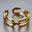 Square Chain Open Ring – 18K Gold Plated, Adjustable & Waterproof