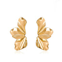 Matte Black & Distressed Gold Statement Earrings
