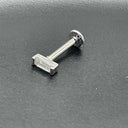 Cube Bar Earrings – 16G Gold & Silver Flatback for Tragus 
