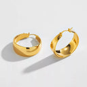 Wide Gold Hoop Earrings – 18K PVD Plated, Tarnish-Resistant 
