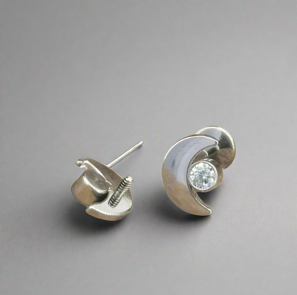 White Gold Earrings | Titanium Labret Stud | Ella & Faith London