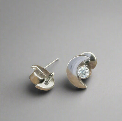 White Gold Earrings | Titanium Labret Stud | Ella & Faith London