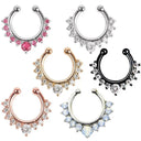 CZ No-Piercing Hoop – Surgical Titanium, Faux Clicker, Hypoallergenic.