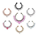 CZ No-Piercing Hoop – Surgical Titanium, Faux Clicker, Hypoallergenic.