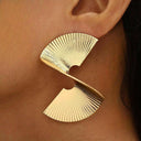 14K Gold-Plated Statement Drop Stud Earrings