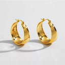 Wide Gold Hoop Earrings – 18K PVD Plated, Tarnish-Resistant 