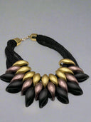 Fast Net Statement Bib Necklace – Boho Style Ceramic Beads