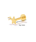 18K Gold Flatback Internally Threaded Studs – Cartilage & Tragus Earrings.