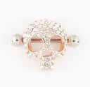 Crystal Nipple Shield – 316L Steel & Rose Gold with CZ Stones, 14G.