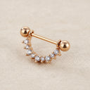 316L Surgical Steel Crystal Body Piercing Shield 