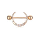 Rhinestone Half-Moon Body Piercing Shield