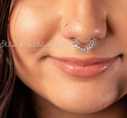 Fake Septum Ring | Faux Clicker Hoop | Ella & Faith London