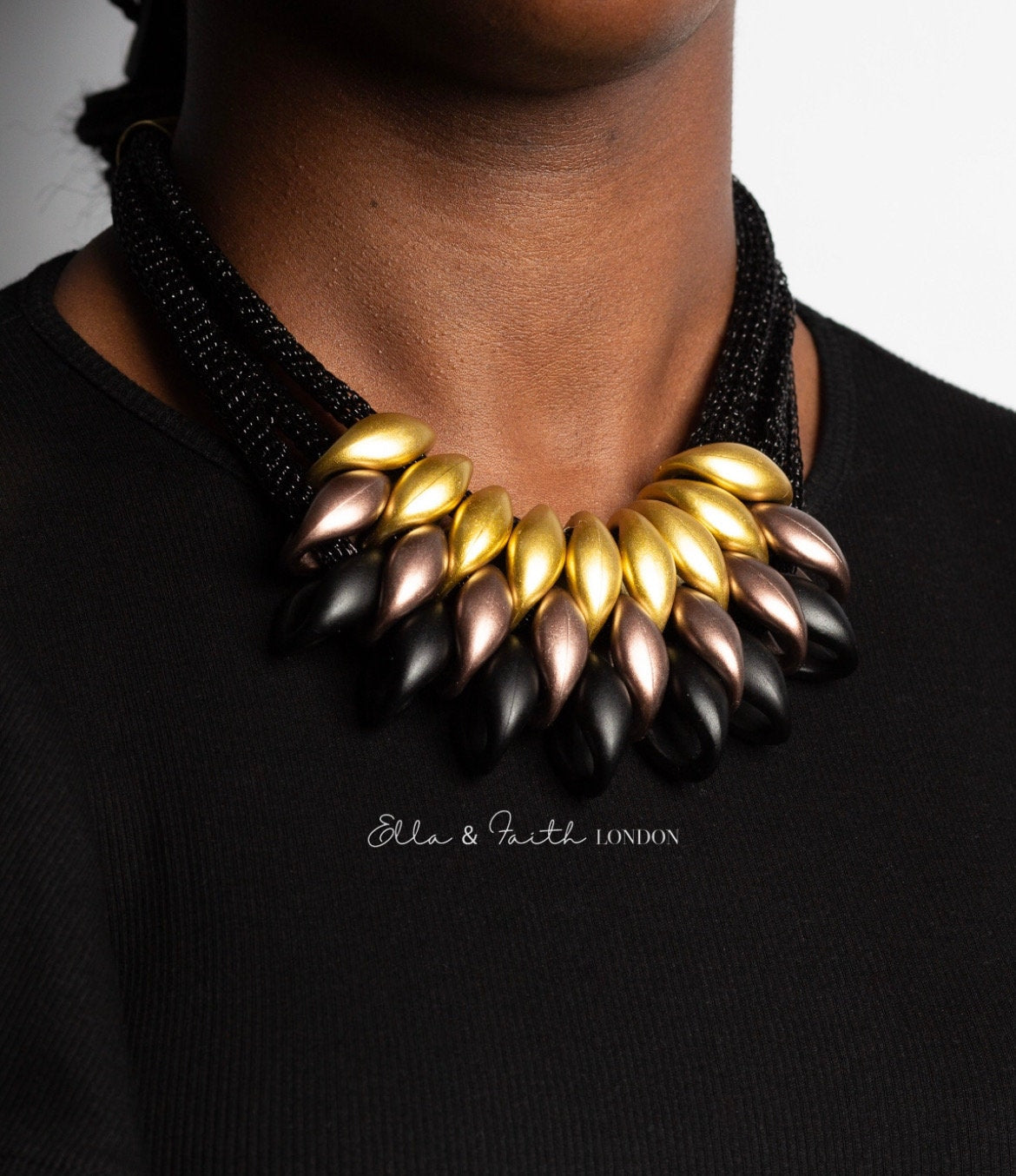 Black Bib Necklace | Necklace Bibs | Ella & Faith London