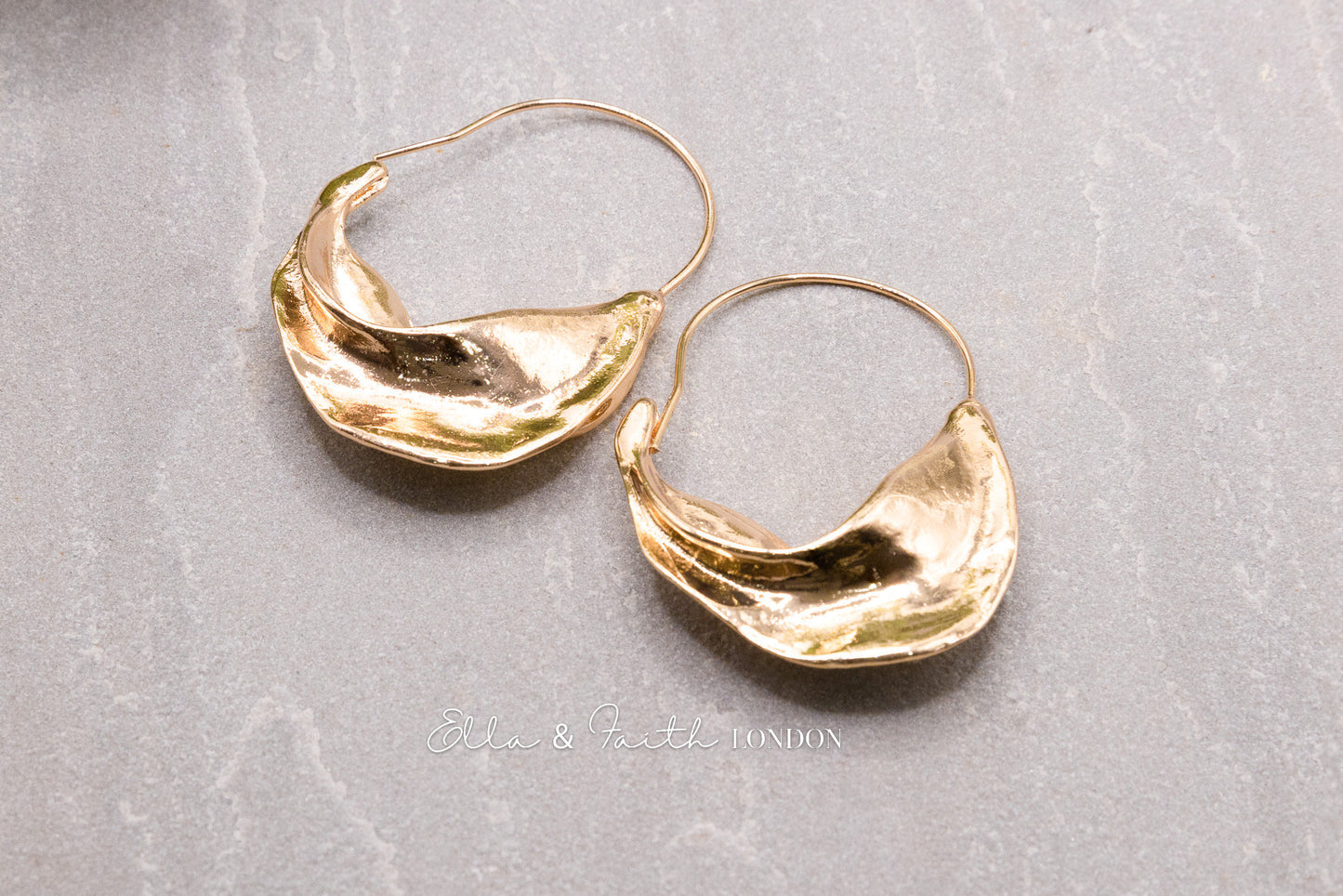 Chunky Gold Hoops | Sleeper Hoop Earrings | Ella & Faith London