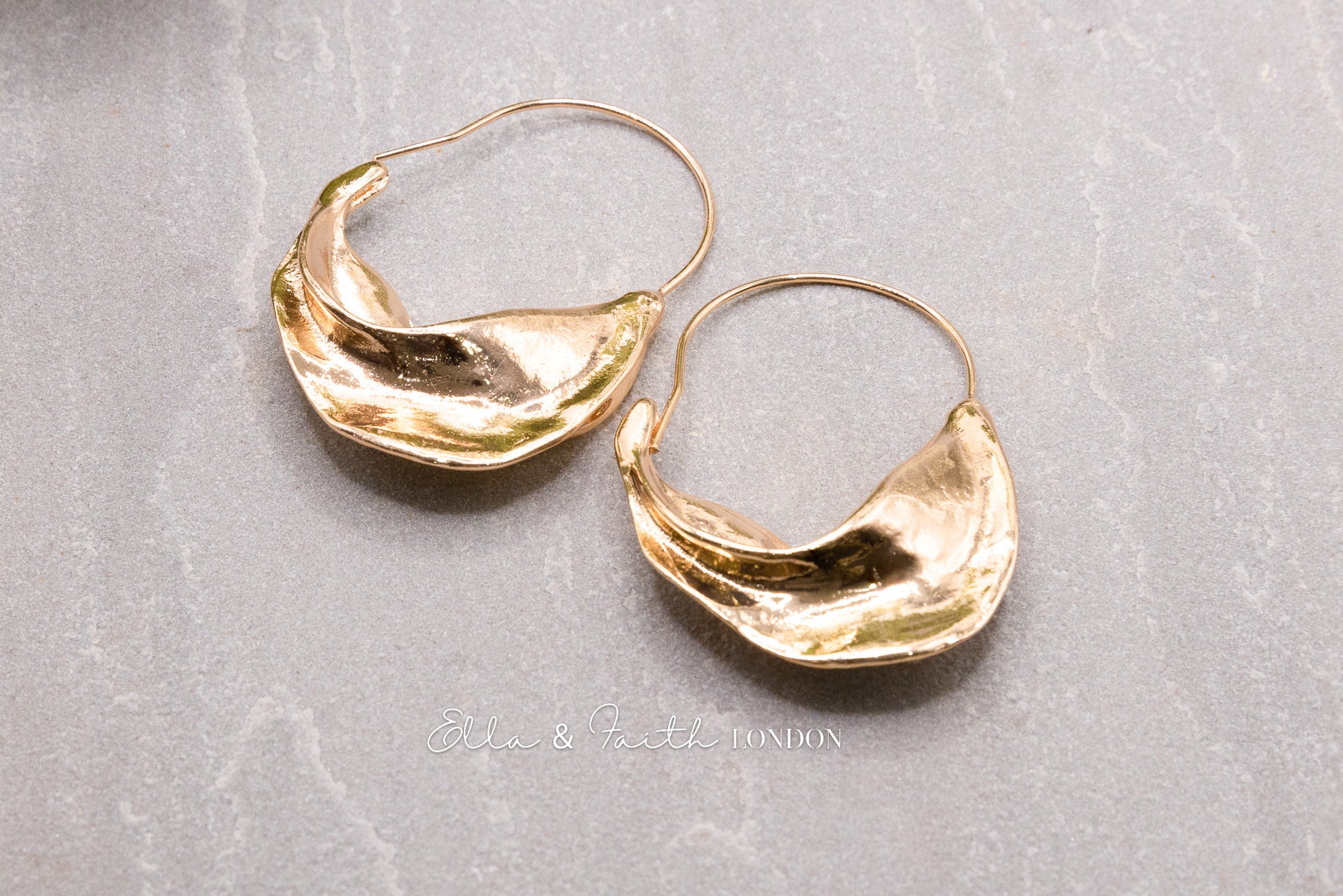 Chunky Gold Hoops | Sleeper Hoop Earrings | Ella & Faith London