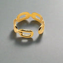 Square Chain Open Ring –  Adjustable & Waterproof