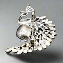 Peacock Brooch – Emerald CZ & Pearl Statement Pin for Coats & Scarves.