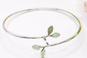 Leaf Opal Bangle – Adjustable Nature-Inspired Bracelet
