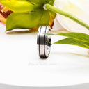 Titanium Two-Tone Wedding Band – Comfort Fit, Hypoallergenic & Durable.