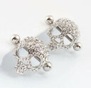 Crystal Nipple Shield – 316L Steel & Rose Gold with CZ Stones, 14G.